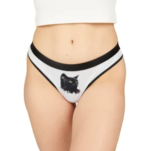 Cat Print Women's Thongs, Cute Underwear for Cat Lovers, AOP Panties, Gift for Her, Fun Lingerie