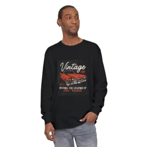 Vintage Car Long Sleeve T-Shirt, Unisex Retro Tee, Perfect for Car Enthusiasts, Gift for Him/Her, Auto Show Apparel