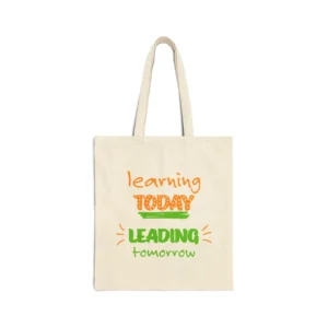 Inspirational Cotton Canvas Tote Bag: Teacher Student Gift