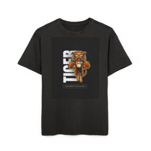 Men's Acid Wash Tiger Graphic Tee: Oversized Cotton Streetwear