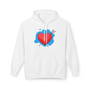 Heart Graphic Hoodie: Cozy Valentine's Day Fleece Pullover