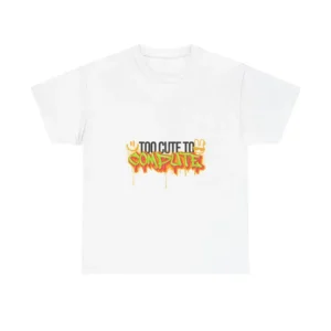 Graffiti-Inspired Unisex Heavy Cotton Tee - "Too Cute to Compute" Graphic Shirt, Urban Streetwear, Trendy Gift, Everyday Wear, Fun [...]