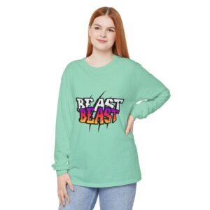 Beast Mode Long Sleeve T-Shirt: Unisex Garment-Dyed Cotton
