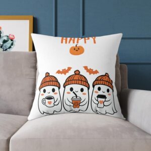 Cute Halloween Ghost Pillow, Decorative Throw Pillow, Fall Home Decor, Cozy Accent Cushion, Spooky Holiday Gift