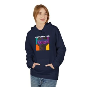 Futuristic Graphic Hoodie, Stylish Women Fleece, Streetwear Fashion, Gift for Tech Lovers, Cozy Casual Wear, Unique Graphic Sweatshirt