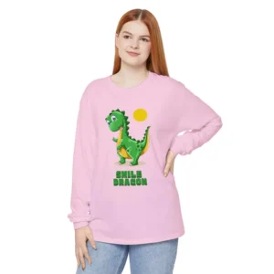 Dinosaur Graphic Long Sleeve T-Shirt - Smile Dragon Tee, Kids Birthday Shirt, Unisex Gift, Cute Dinosaur Apparel, Fun Casual Wear
