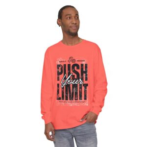 Push Your Limit Long Sleeve Tee: Motivational Gym Shirt