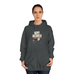 Halloween College Hoodie, Women Pullover Sweatshirt, Fall Fashion, Cozy Halloween Apparel, Spooky Season Hoodie