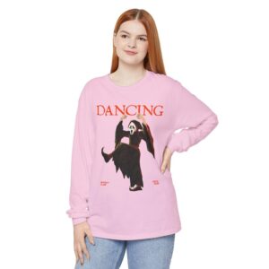 Women Long Sleeve T-Shirt - 'Dancing' Graphic Tee for Halloween, Costumes, Parties, Casual Wear, Gifts