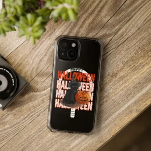 Halloween-Themed Magnetic Clear Impact Cases, Stylish Phone Protection, Spooky Cat and Pumpkin Design, Perfect for Fall Celebrations, [...]