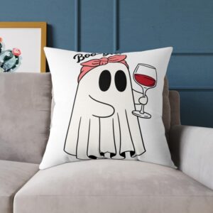 Charming Halloween Ghost Pillow, Boo-quet Design, Home Decor, Halloween Decor, Gift for Wine Lovers, Fall Decor